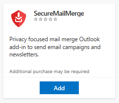 Captura de pantalla del cuadro de vista previa del complemento SecureMailMerge de Office