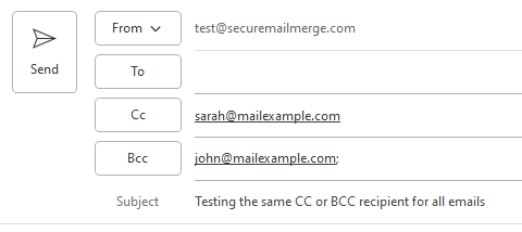 Agregar destinatarios en CC o BCC a una combinación de correo